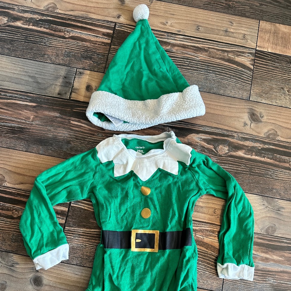 Carters 24 month Christmas Elf Outfit with Matching Hat